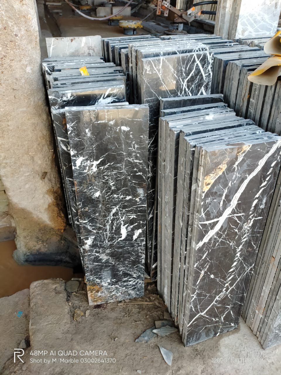 Black and white marble